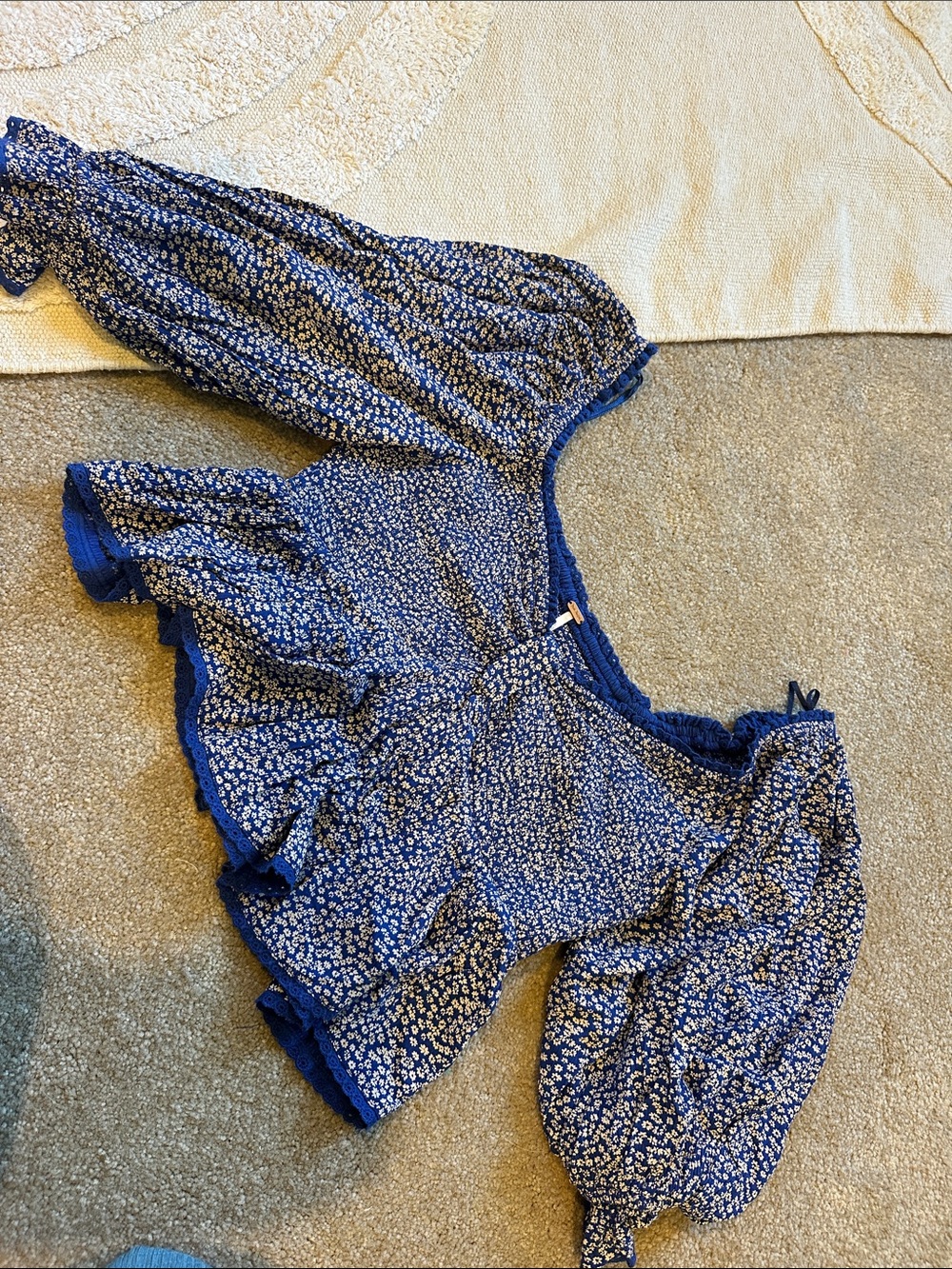 Free people blouse blue floral